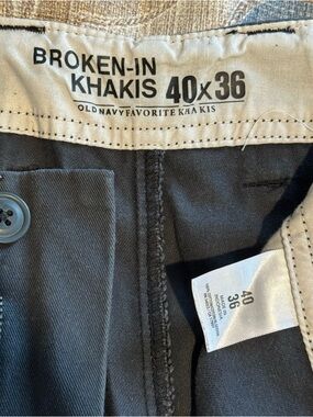 Old Navy Broken-In Khakis Charcoal Size 40x36